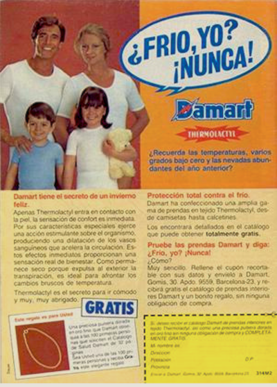 Advertising - CPSM - CARTE PUBLICITAIRE DAMART THERMOLACTYL